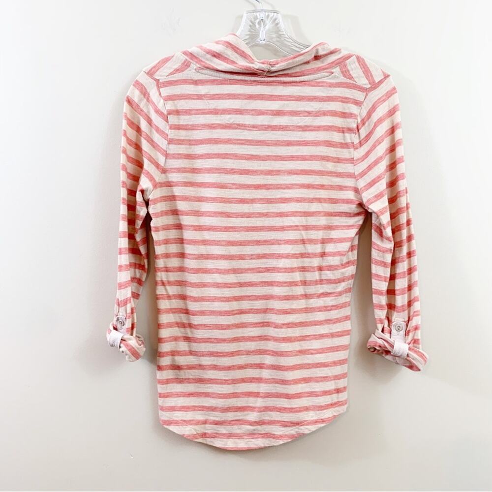 Anthropologie Pilcro and the Letterpress Striped Shawl Neck Red/Tan Top - Picture 6 of 6